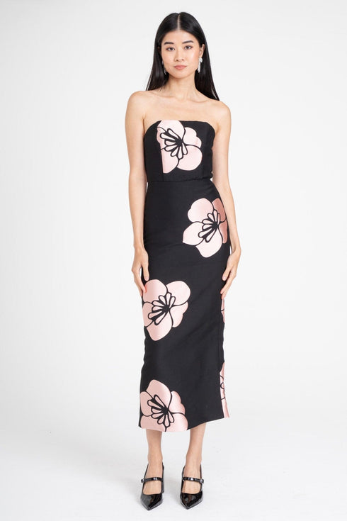 Skylan Strapless Midi Dress – Ikebana